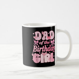 Dad Of The Birthday Girl Family Pink Coquette Bow Coffee Mug