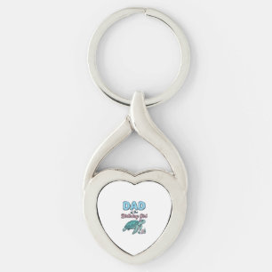 Dad of the Birthday Girl Sea Turtle Vintage Shirt Key Ring