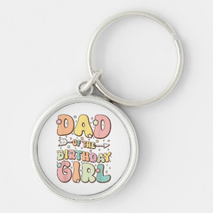 Dad of the Birthday Girl Shirt Matching Family Bir Key Ring