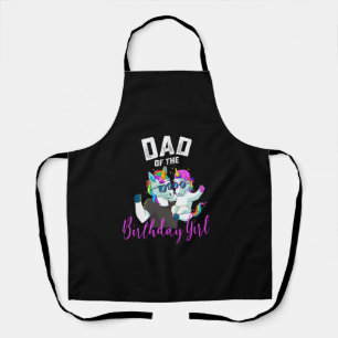 Dad of the Birthday Girl Unicorn Birthday Family F Apron