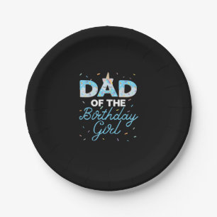 Dad of the Birthday Girl- Unicorn Donut Grow Up Fa Paper Plate