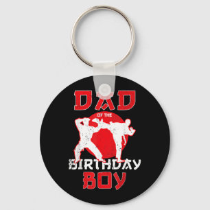 Dad Of The Birthday Karate Taekwondo Boy Martial Key Ring