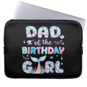Dad Of The Birthday Mermaid Girl Family Matching P Laptop Sleeve
