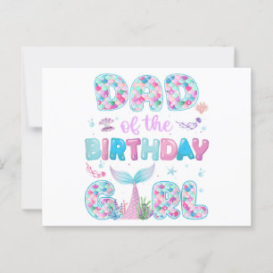 Dad Of The Birthday Mermaid Girl Family Matching P Postcard