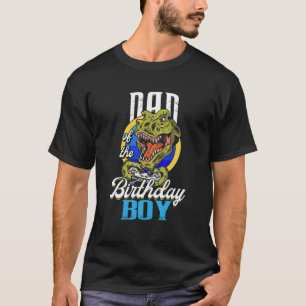 Dad Of The Birthday T Rex Boy Matching Video Gamer T-Shirt