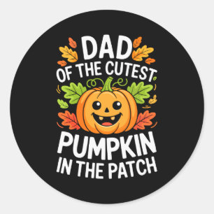 Dad Of The Cutest Pumpkin In The Patch Shirt Hallo Classic Round Sticker