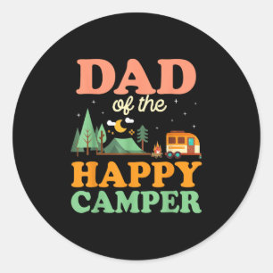 Dad Of The Happy Camper Shirt Men 1st Bday Camping Classic Round Sticker