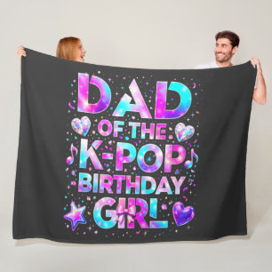 Dad Of The K-Pop Birthday Korean Music Fleece Blanket