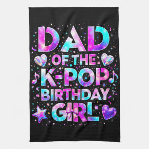 Dad Of The K-Pop Birthday Korean Music Tea Towel