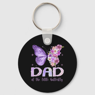 Dad of The Little Butterfly 1st Birthday Girl Key Ring