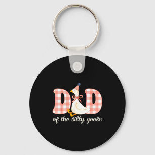 Dad of the silly goose birthday girl party family key ring