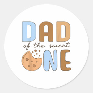 Dad Of The Sweet One Cookies And Milk 1st Birthday Classic Round Sticker