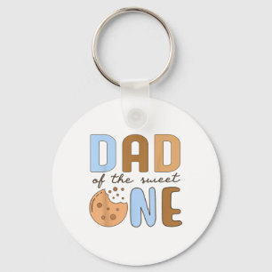 Dad Of The Sweet One Cookies And Milk 1st Birthday Key Ring
