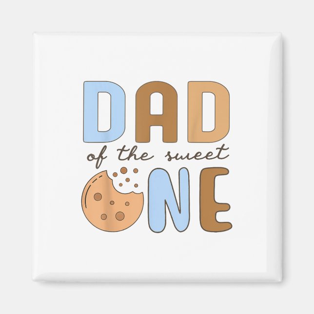 Dad Of The Sweet One Cookies And Milk 1st Birthday Magnet (Front)