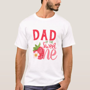 Dad Of The Sweet One Strawberry 1st birthday Party T-Shirt