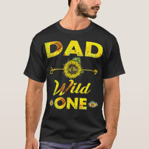 Dad Of The Wild One1St Birthday Sunflower Outfit T-Shirt