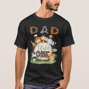 Dad Of The Wild One 1St Bday Boy Safari Woodland T-Shirt