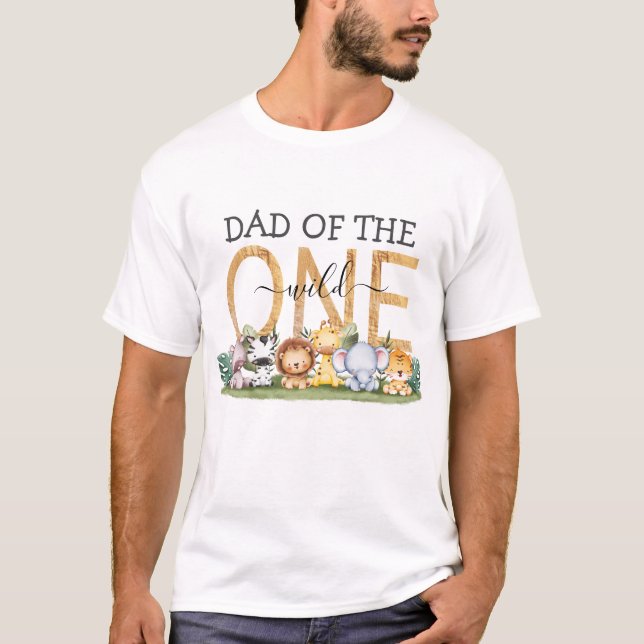 Dad of the Wild One Jungle Safari T-Shirt (Front)