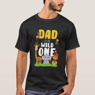 Dad Of The Wild One Zoo Safari Jungle Animal T-Shirt