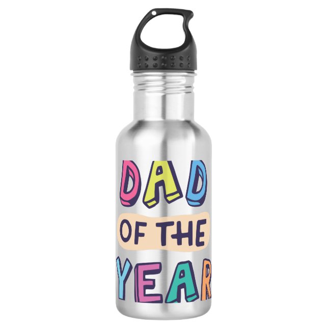 Dad of the Year 710 Ml Water Bottle (Front)