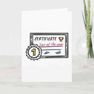Dad of the Year certificate father's day Award Card