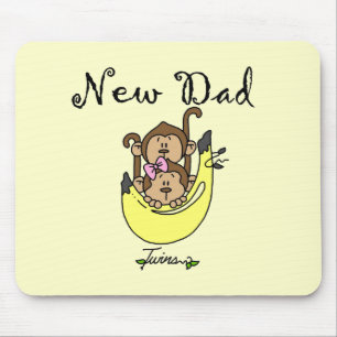 Dad of Twins Boy and Girl Tshirts and Gifts Mouse Pad