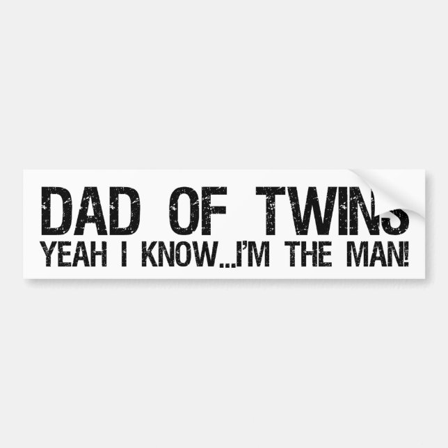 Dad of twins bumper sticker (Front)