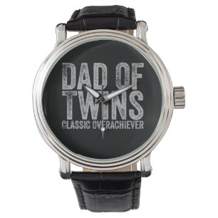 Dad Of Twins Classic Overachiever Retro Vintage Watch