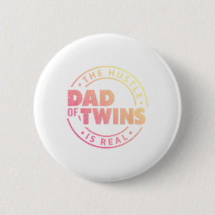 Dad Of Twins Funny New Dad To Be Tired Love Proud 6 Cm Round Badge