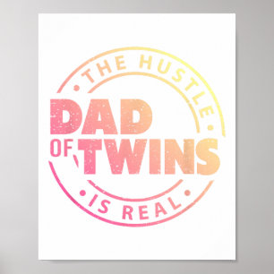 Dad Of Twins Funny New Dad To Be Tired Love Proud Poster