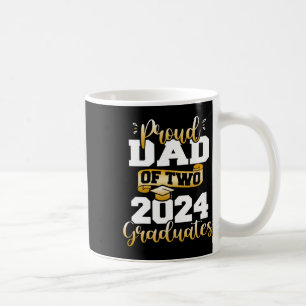 Dad Of Two 2024 Graduates Funny Cl Of 24 Senior Coffee Mug