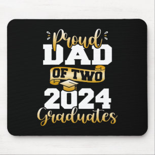Dad Of Two 2024 Graduates Funny Cl Of 24 Senior Mouse Pad