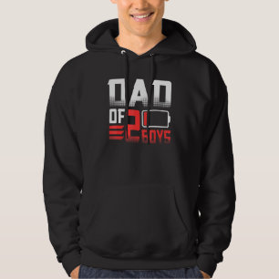 Dad Of Two 2 Boys Low Battery Daddy Fathers Day Hoodie