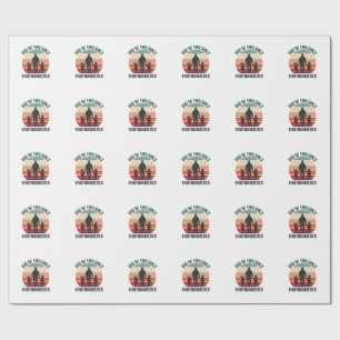 Dad of Two Girls Outnumbered Vintage Family Shirt_ Wrapping Paper