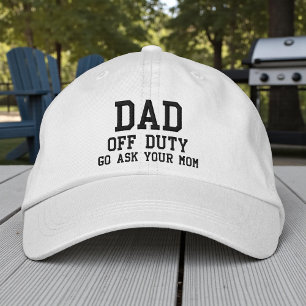 Dad Off Duty Simple Modern Typography Custom Embroidered Hat