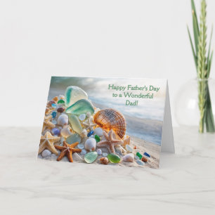 Dad or Father Happy Fathers Day Ocean Beach Card