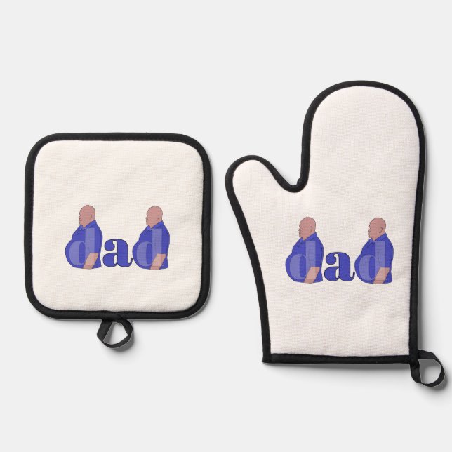Dad Oven Mitt & Pot Holder Set (Front)