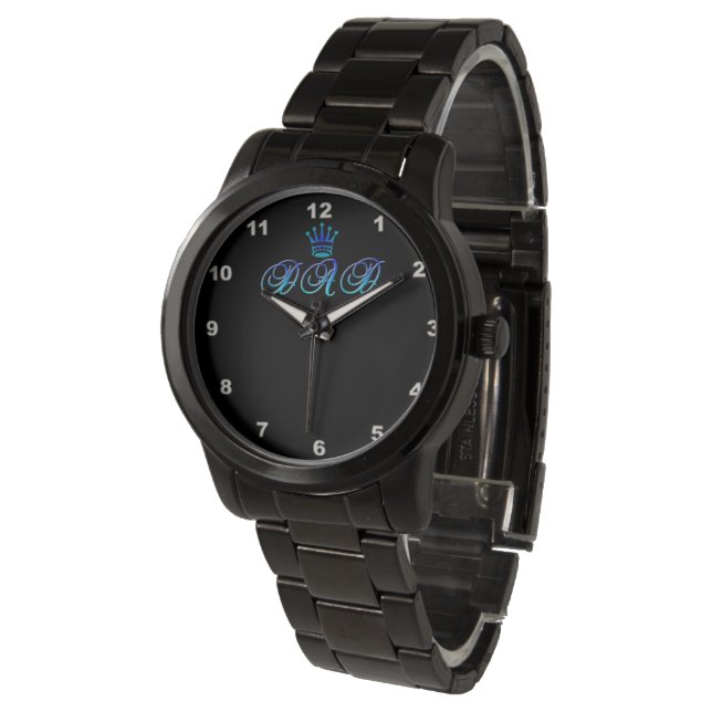 DAD Oversized Black Bracelet Watch (Angled)