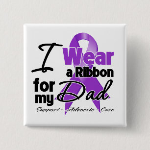 Dad - Pancreatic Cancer Ribbon 15 Cm Square Badge