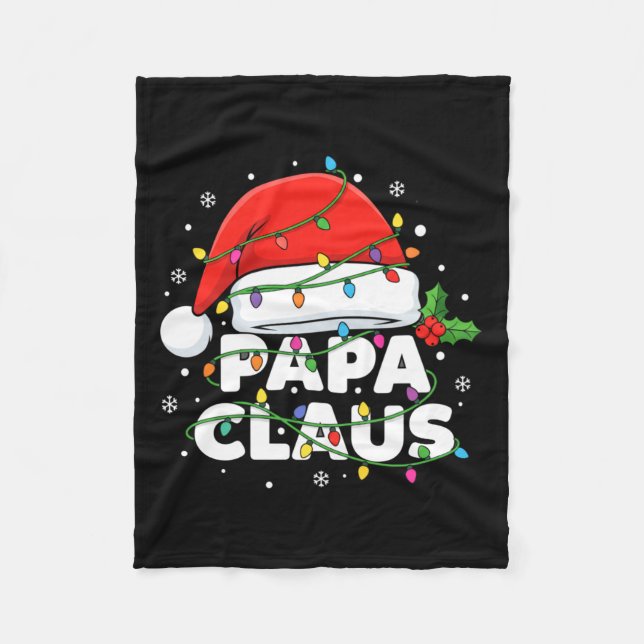 Dad Papa Claus Christmas Lights Family Matching Lo Fleece Blanket (Front)