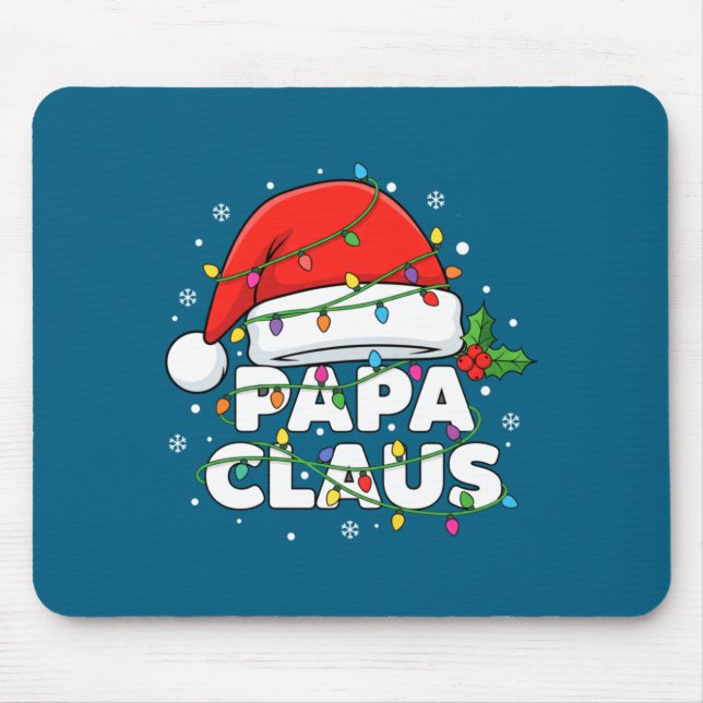 Dad Papa Claus Christmas Lights Family Matching Lo Mouse Pad (Front)