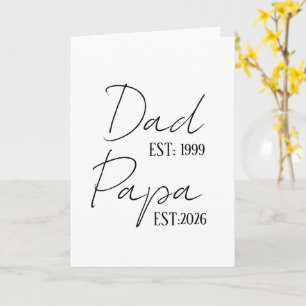 Dad & Papa EST Personalised New Grandpa Gift Card