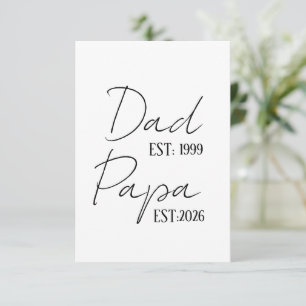 Dad & Papa EST Personalised New Grandpa Gift Thank You Card