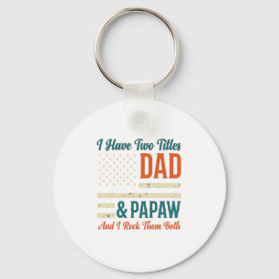 Dad Papaw Vintage Patriotic Family Shirt Design_1 Key Ring