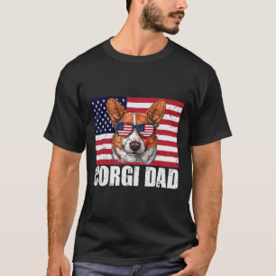 Dad Pembroke Welsh Corgi Us Flag Dog Lover 4th Of T-Shirt