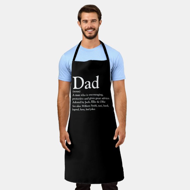 Dad Personalised Name Definition  Apron (Worn)