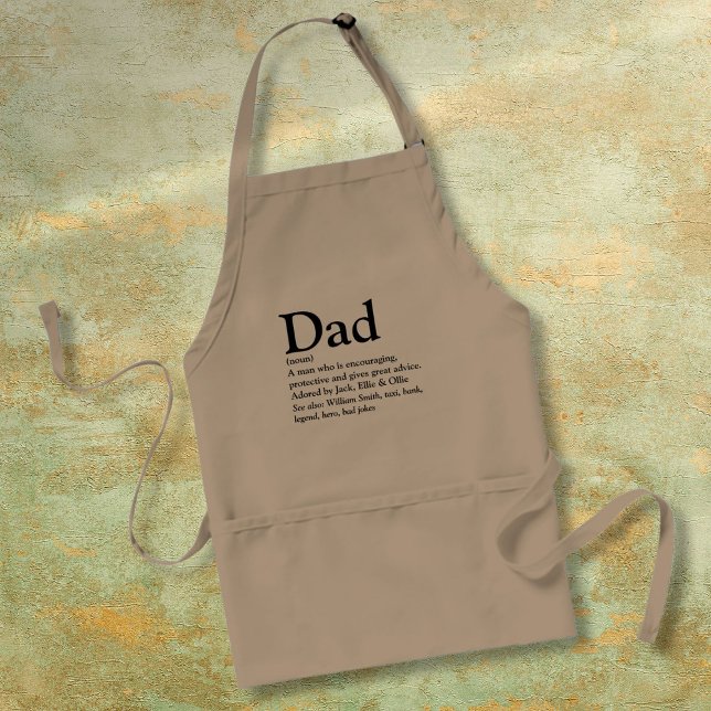 Dad Personalised Name Definition Standard Apron (Dad Personalized Name Definition Adult Apron)