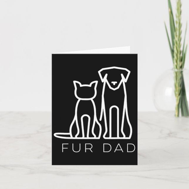 Dad Pet Lover Cat Dog Dad Husband Funny Fathers Da Card (Front)