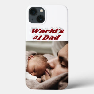Dad Photo burgundy text iPhone 13 Case