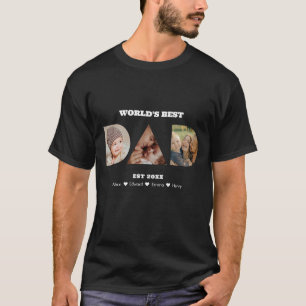 Dad Photo Collage Cutout Father's Day Birthday T-Shirt